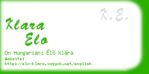 klara elo business card